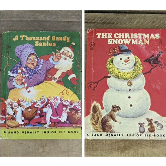 Vintage 1977 Set of Two Christmas Rand McNally Junior Elf Books - Picture 1 of 9
